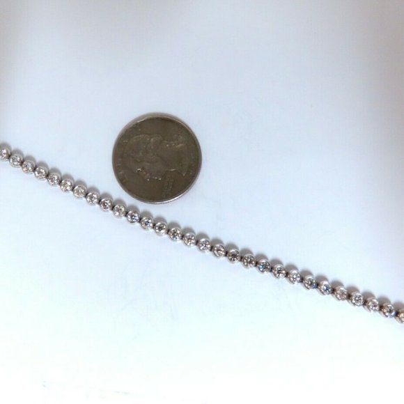 3.07 carat natural round diamonds tubular flush link tennis bracelet 14kt